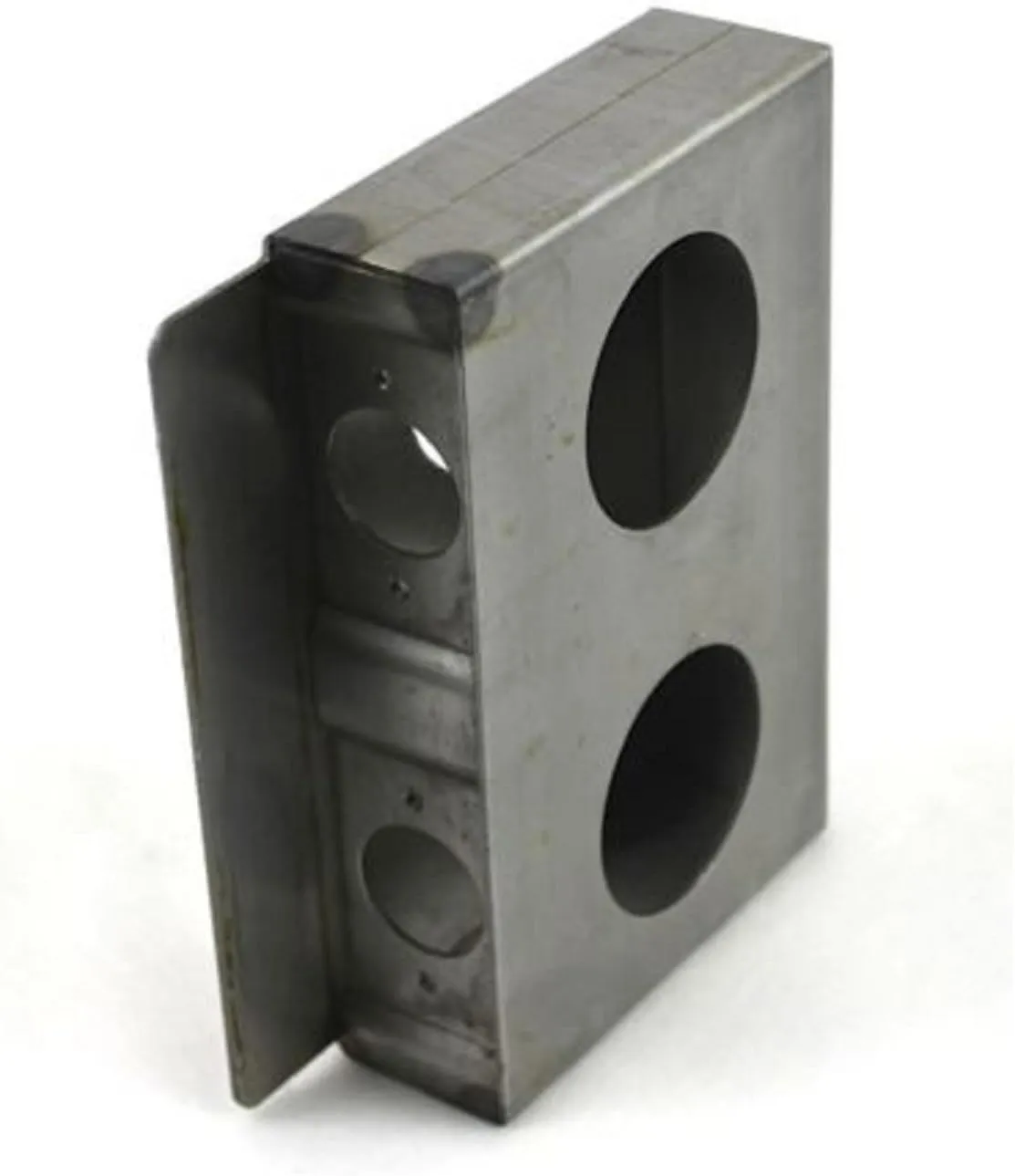 USA Premium Store Gate Lockbox Double Hole Weldable Steel 6 7/8" x 4 1/2" x 1 1/2" Unpainted