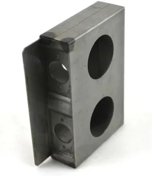 USA Premium Store Gate Lockbox Double Hole Weldable Steel 6 7/8" x 4 1/2" x 1 1/2" Unpainted