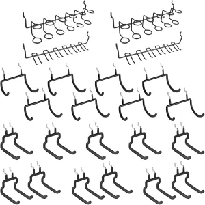 Utility Heavy Duty Pegboard Hooks - 23 Pack Peg Board Accessories for Hanging Tools Fit 1/4" Peg Holes - Pegboard Organizer Large Tool Holders for Garage Workshop Shed