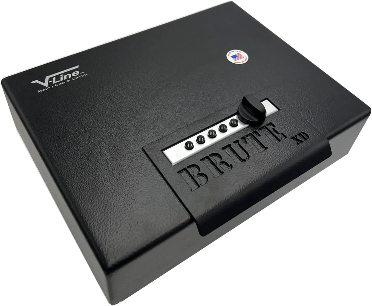 V-Line Ind. Brute XD Tactical Flat Black with Quick Access Simplex Lock with HD Lock Cover to Prevent Punch Through, Tactical Black