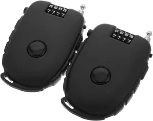 Vaguelly 2Pcs Retractable Steel Wire Lock Portable and Security Lock for Bicycles Helmets Strollers and Luggage Weather Resistant Theft