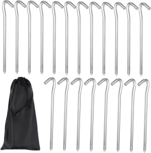 VANZACK 20 Pcs Aluminum Tent Stakes with Hook Pegs for Camping Garden Outdoor Use Resistant Heavy Duty Tent Pegs for Secure Ground Anchoring