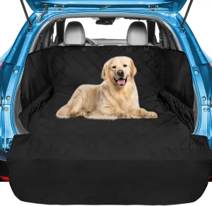 Veckle SUV Cargo Liner for Dogs Water Resistant Dog Trunk Cover with Side Flaps Nonslip Pet Cover, Universal Fit Cargo Area Protector with Bumper Flap for SUVs Sedans Vans, Black
