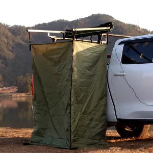 Vehicle Awning Shower Room Portable Car Side Shower Tent Awning,SUV Truck Bathroom Tent for Outdoor Camping Privacy Shelters with LED Light