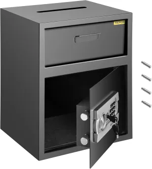 VEVOR Digital Depository Safe 1.7 Cubic Feet Made of Carbon Steel Electronic Code Lock Depository Safe with Deposit Slot with Two Emergency Keys Depository Box for Home Hotel Restaurant and Office