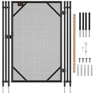 VEVOR Pool Fence Gate, 4 x 2.5 FT Pool Gate for Inground Pools, Pool Safety Fence Gate Kit with Stainless Steel Latch, Removable Child Safety Pool Fencing, Easy DIY Installation