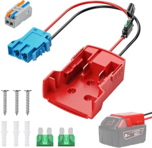 Vibit Power Wheel Adapter for Milwaukee M18 Battery, Peg-Perego Milwaukee Battery Adapter with Original Wire Harness Connector, DC Power Adapter Conversion for Peg-Perego Children's Riding Toys