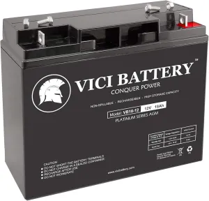 VICI Battery VB18-12 - 12V 18AH Replacement for Permobil 2K 12V 18Ah Wheelchair and Mobility Battery