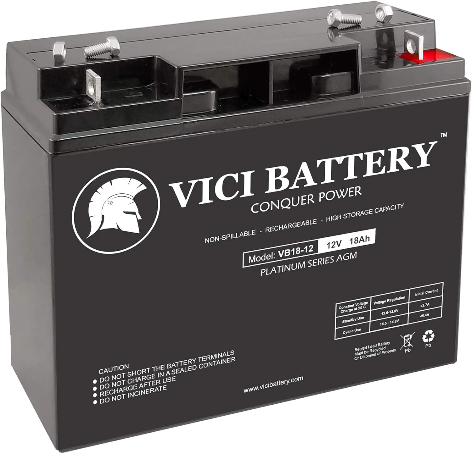 VICI Battery VB18-12 - 12V 18AH Replacement for Permobil 2K 12V 18Ah Wheelchair and Mobility Battery