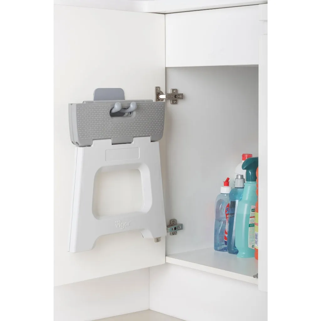 Vigar Compact Foldable Grey Stool 27cm