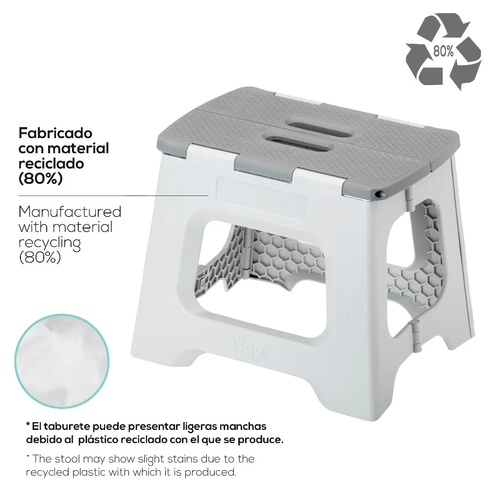 Vigar Compact Foldable Grey Stool 27cm