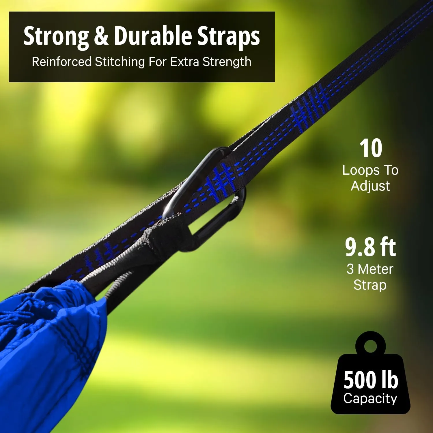 Vigel Camping Hammock - XL Double 500 Lb Capacity - Durable Nylon - Portable Tree Swing - Outdoor Hammock for Camping, Travel, Hiking, Accessories