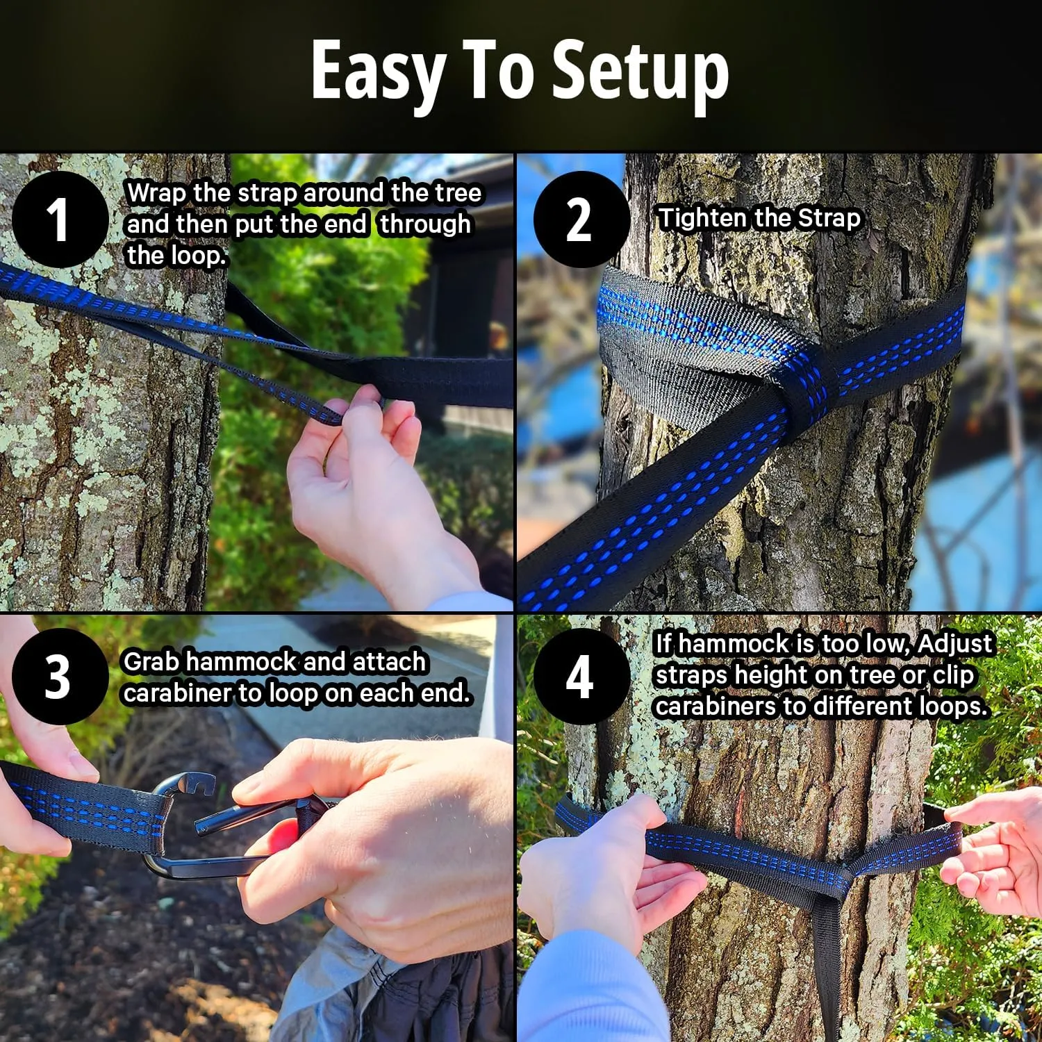 Vigel Camping Hammock - XL Double 500 Lb Capacity - Durable Nylon - Portable Tree Swing - Outdoor Hammock for Camping, Travel, Hiking, Accessories