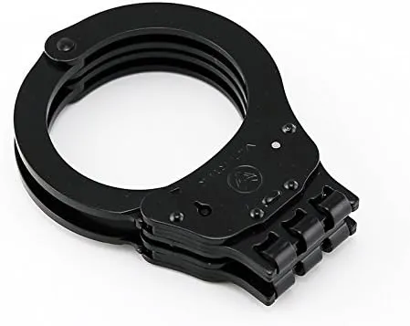 VIPERTEK Heavy Duty Hinged Double Lock Steel Police Edition Professional Grade Handcuffs