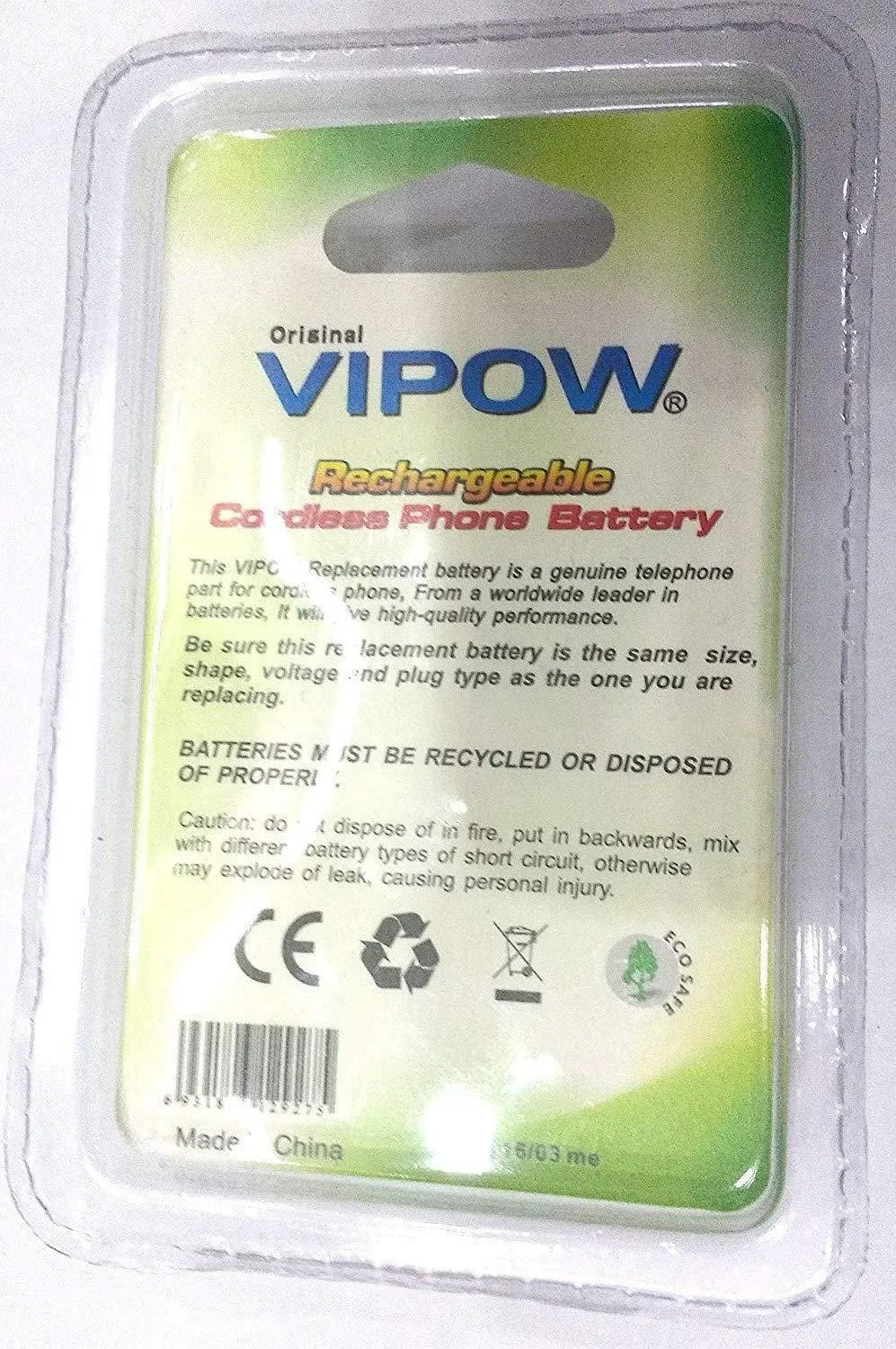 Vipow AAA 2.4V 750mah Ni-Mh Cordless Phone Rechargeable Battery Pack