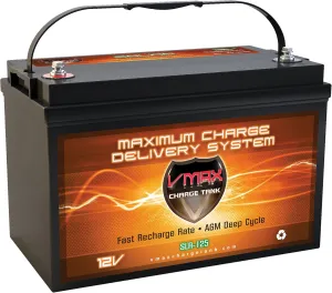 VMAX SLR125 AGM Battery 12V 125Ah Deep Cycle Solar Battery compatible with Solar Backup Off-grid RV