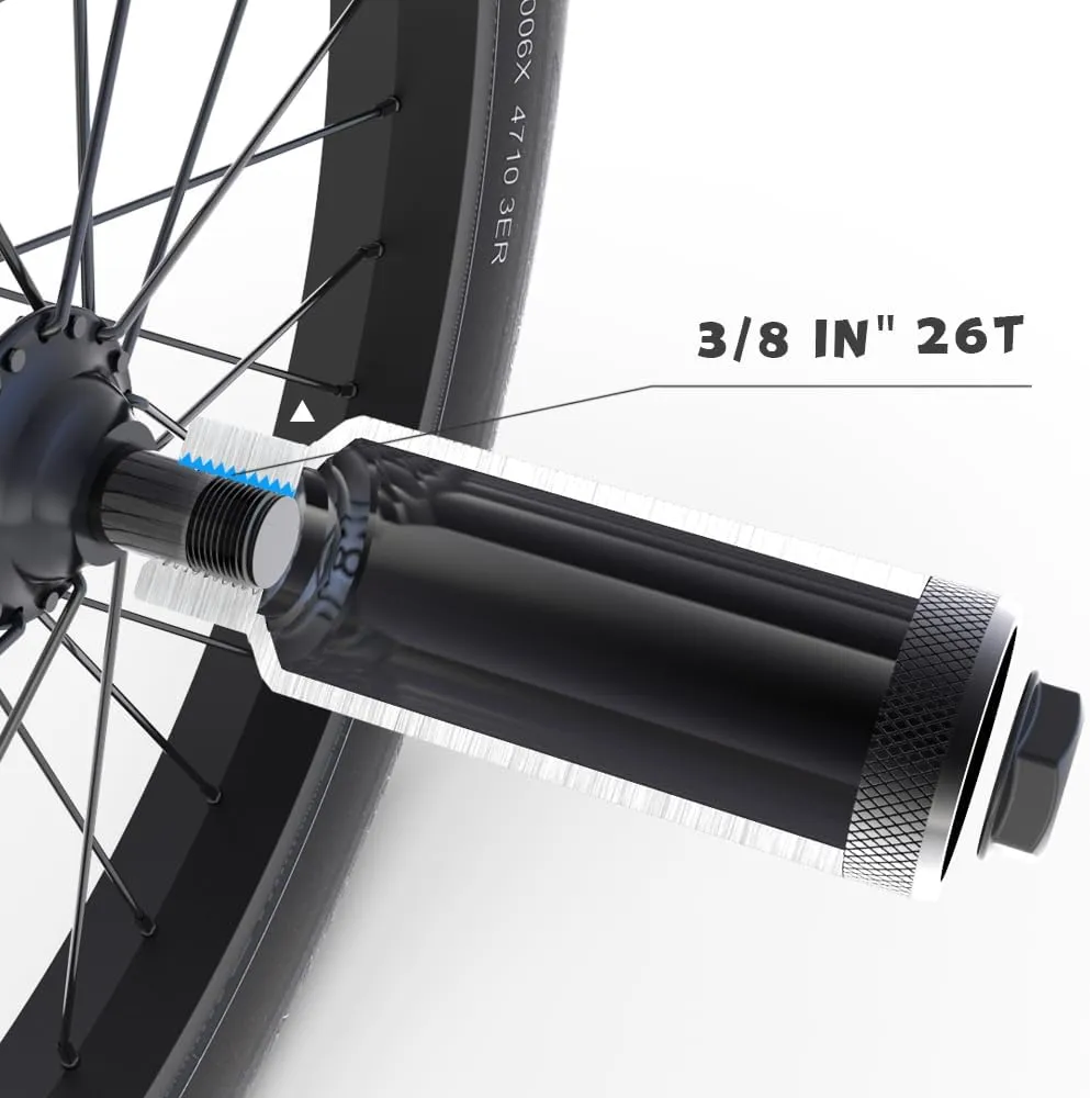 Volo Polar-X Bike Pegs BMX Accessories 3/8 Inch 1 Pair Solid Axles Rear Front Foot Resting Street Stunt Aluminum Alloy Non-Slip Light Weight Bicycle Kids Cycling Scooter
