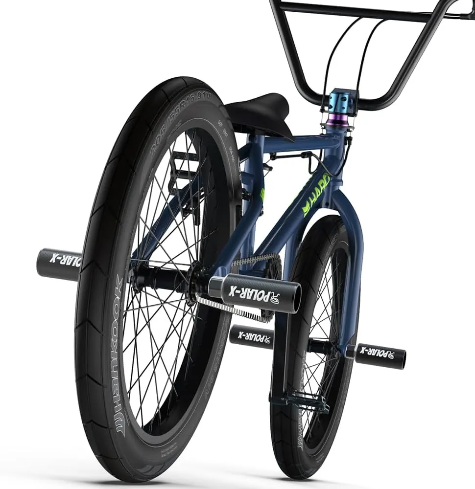 Volo Polar-X Bike Pegs BMX Accessories 3/8 Inch 1 Pair Solid Axles Rear Front Foot Resting Street Stunt Aluminum Alloy Non-Slip Light Weight Bicycle Kids Cycling Scooter