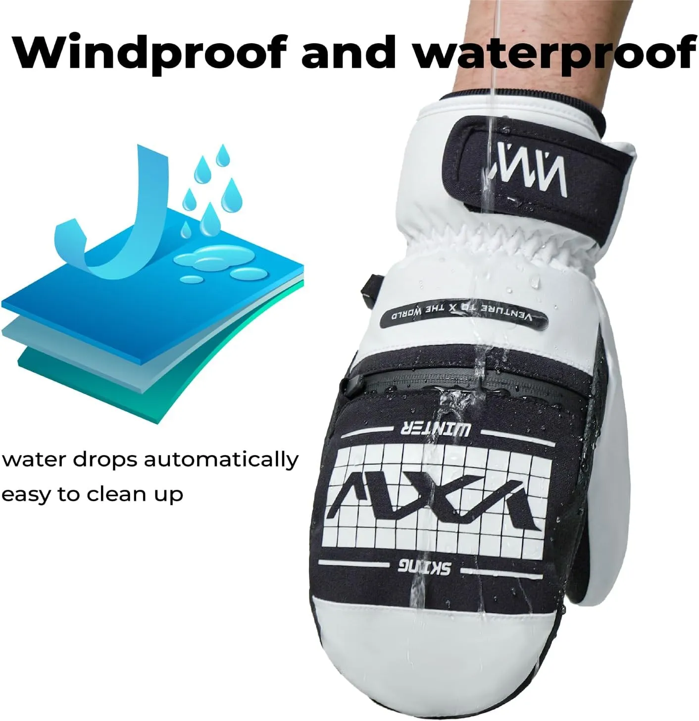 VXW Men Women Ski Gloves Windproof Winter Warm Thermal Snow Mittens Skiing Snowmobile Gloves
