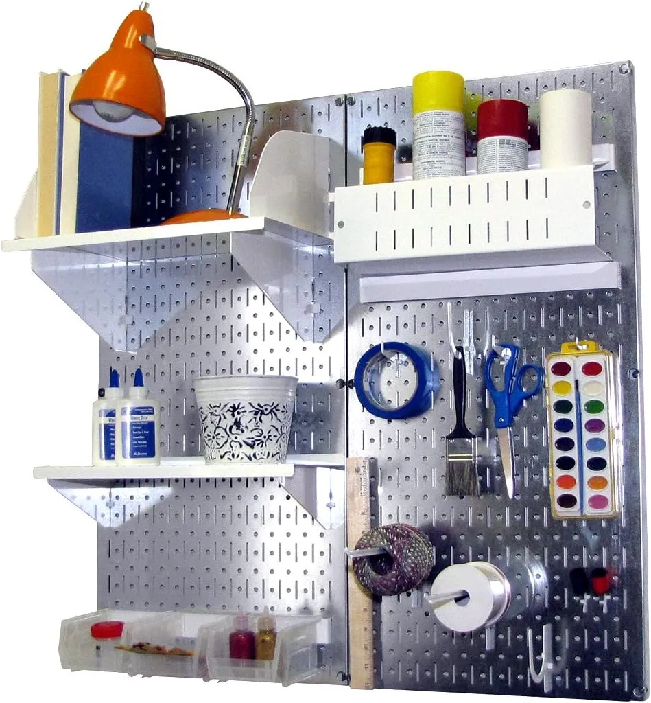 Wall Control 30-P-3232GV Galvanized Steel Pegboard Pack