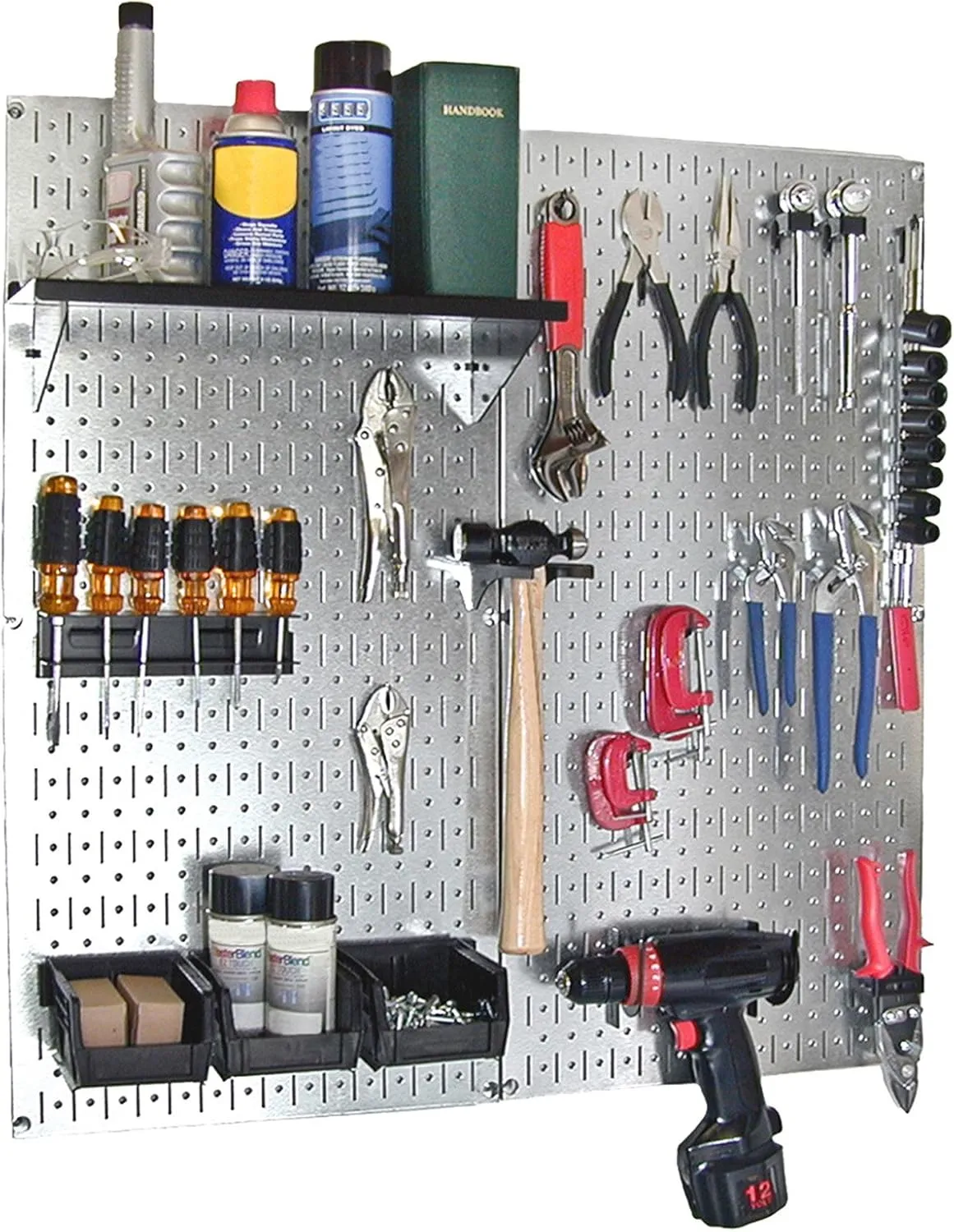 Wall Control 30-P-3232GV Galvanized Steel Pegboard Pack