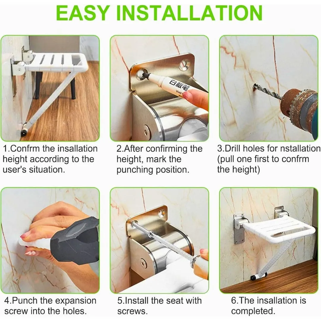 Wall-Mounted Foldable Shower Stool / Seat