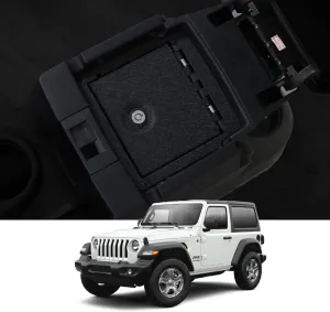 WASAI Center Console Gun Safe - Console Gun Vault Compatible with Jeep Wrangler JK 2011-2017, High Security Armrest Lock Box with triple lock