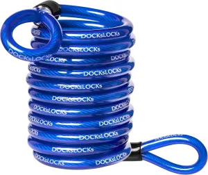 Weatherproof Coiled Security Cable (5ft to 25ft Lengths) with Reinforced Looped Ends, Anti-Theft Protection for Kayaks, Bikes, Paddleboards, Outdoor Equipment, Bicycles and More 10ft