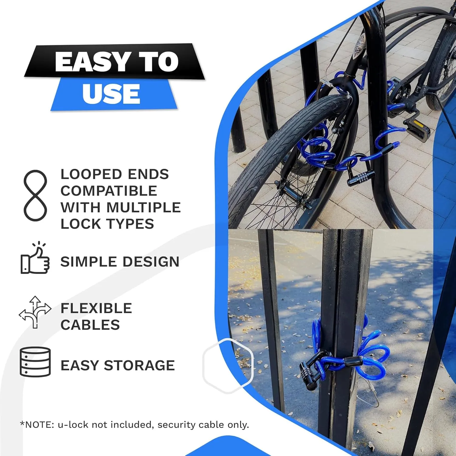 Weatherproof Coiled Security Cable (5ft to 25ft Lengths) with Reinforced Looped Ends, Anti-Theft Protection for Kayaks, Bikes, Paddleboards, Outdoor Equipment, Bicycles and More 10ft