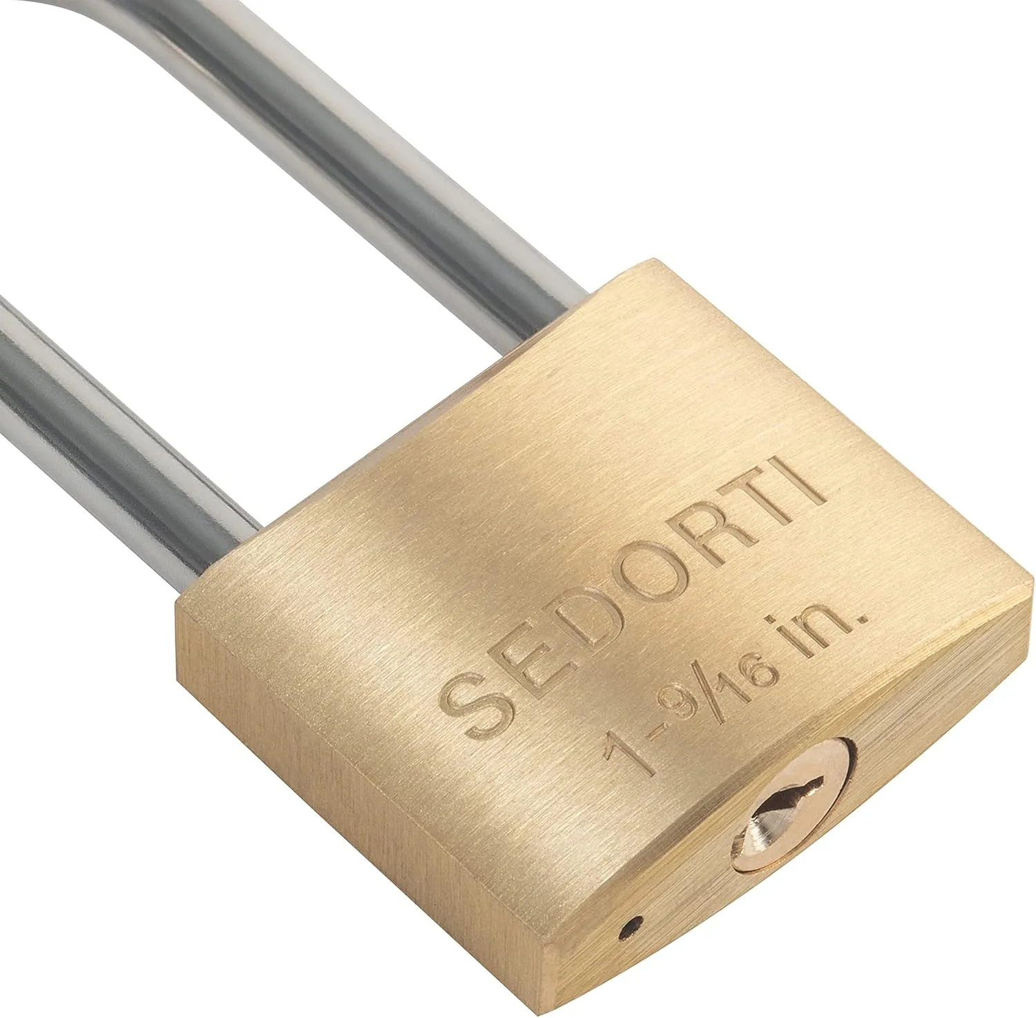 Weatherproof Padlock with Stainless Steel 304 Long Shackle and Solid Brass Body, 1-9/16 in. Wide, 12 Padlocks Keyed Alike, Marine Grade Rustproof Lock for Outdoors Use YNBSP1240