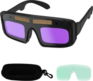 Welding Glasses Auto Darkening Safety Goggles Solar True Color Welder Glasses Eyes Protective PC Lens Welder Mask Welding Helmet for TIG MIG ARC Weld Plasma Cut Grinding
