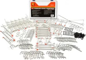 Wellmax 188pc Pegboard Hooks Accessories Assortment, Heavy Duty Peg Board Hook Set, Perfect for Tools, Crafts, peg Boards and pegs attachments. Fits 1/4 and 1/8 inch Peg Holes