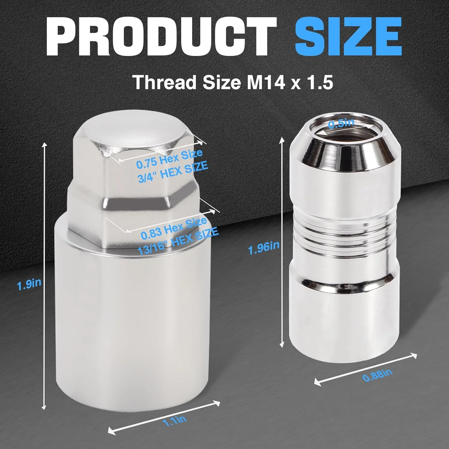 Wheel Lock Lug Nut Set M14 x 1.5 Anti Theft Fit Chevy Silverado Tahoe Suburban Avalanche Cadillac Escalade GMC Sierra Yukon XL Canyon Acadia Tesla 3 Y X S Ford Excursion &More Replace 24210