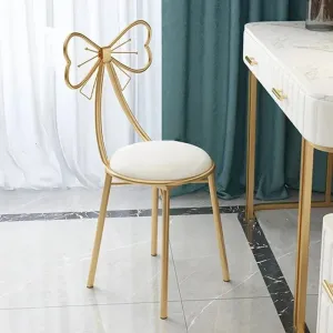 White and gold butterfly stool
