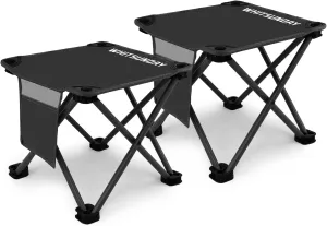 Whitsunday Folding Stool,12.6 Inch Portable Folding Stool for Camping Fishing Hiking Gardening and Beach Black-2PCS