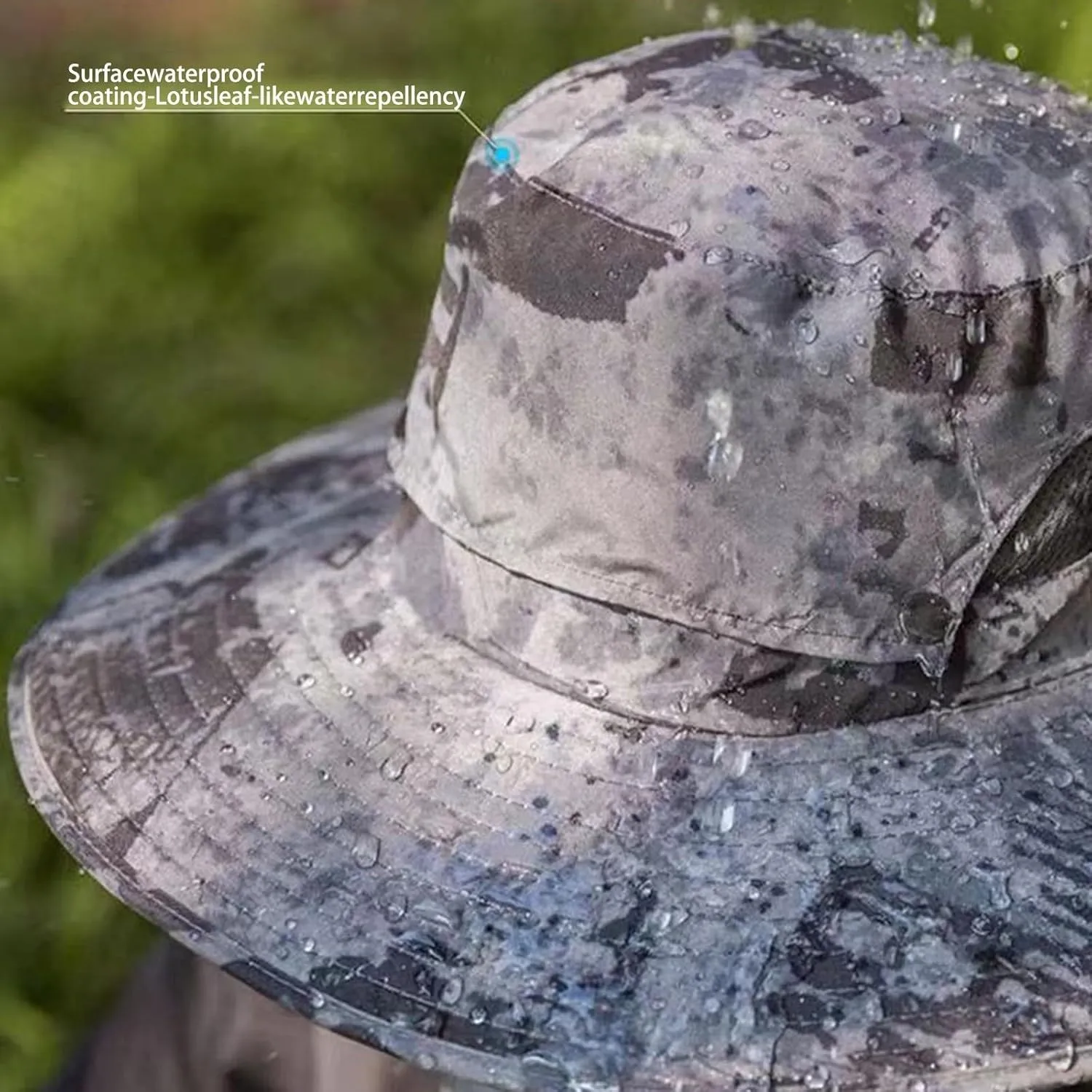 Wide Brim Solar Fan Hat, UPF 50  Bucket Hat with Solar Powered Fans for Hiking Fishing Outdoor Beach Camping