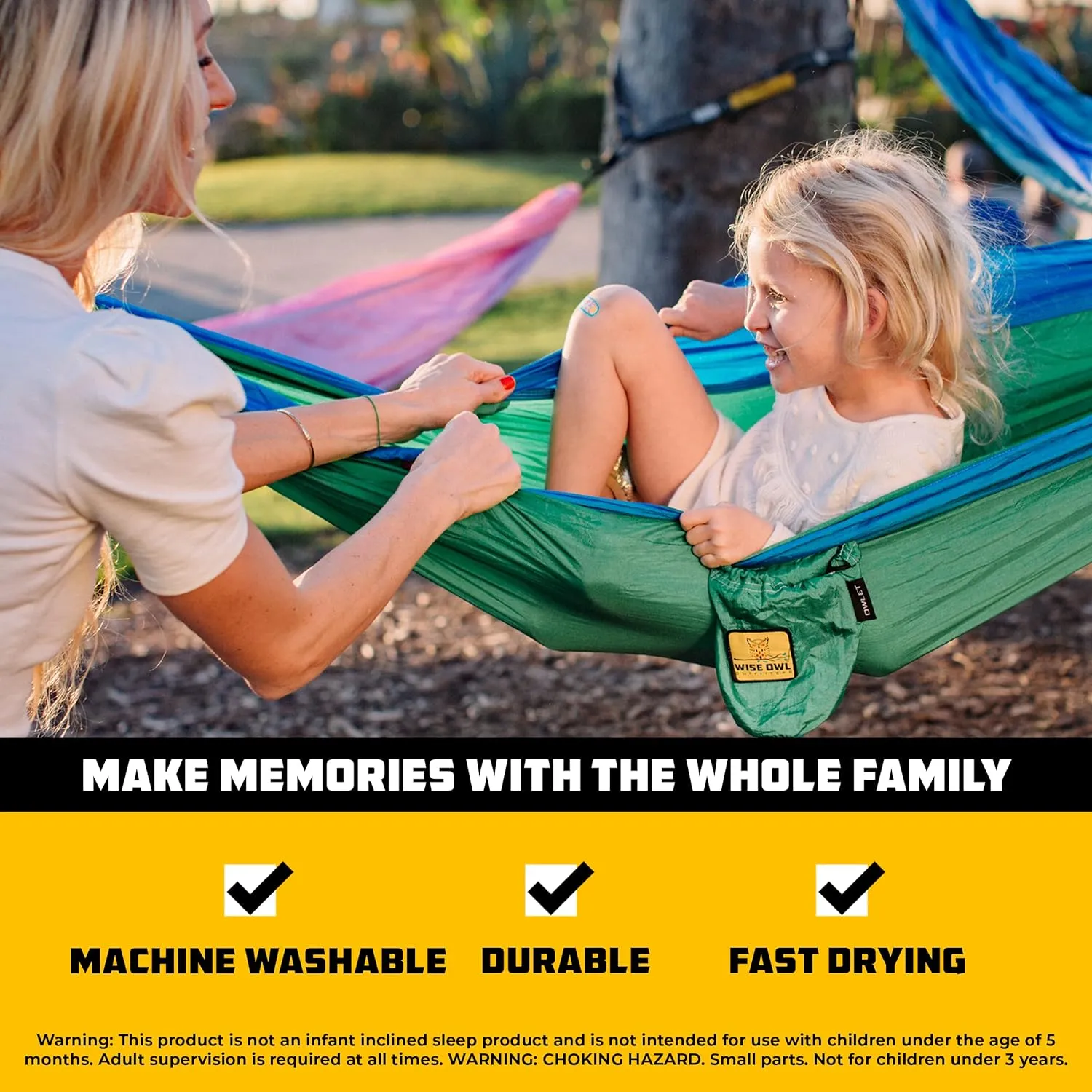 Wise Owl Outfitters Hammock for Camping Hammocks Gear for The Outdoors Backpacking Survival or Travel - Portable Lightweight Parachute Nylon - Up to 500lbs