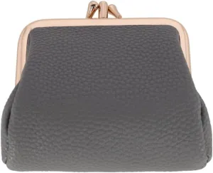 Women's Vegan Leather Triple Frame Coin Purse Wallet, Cement