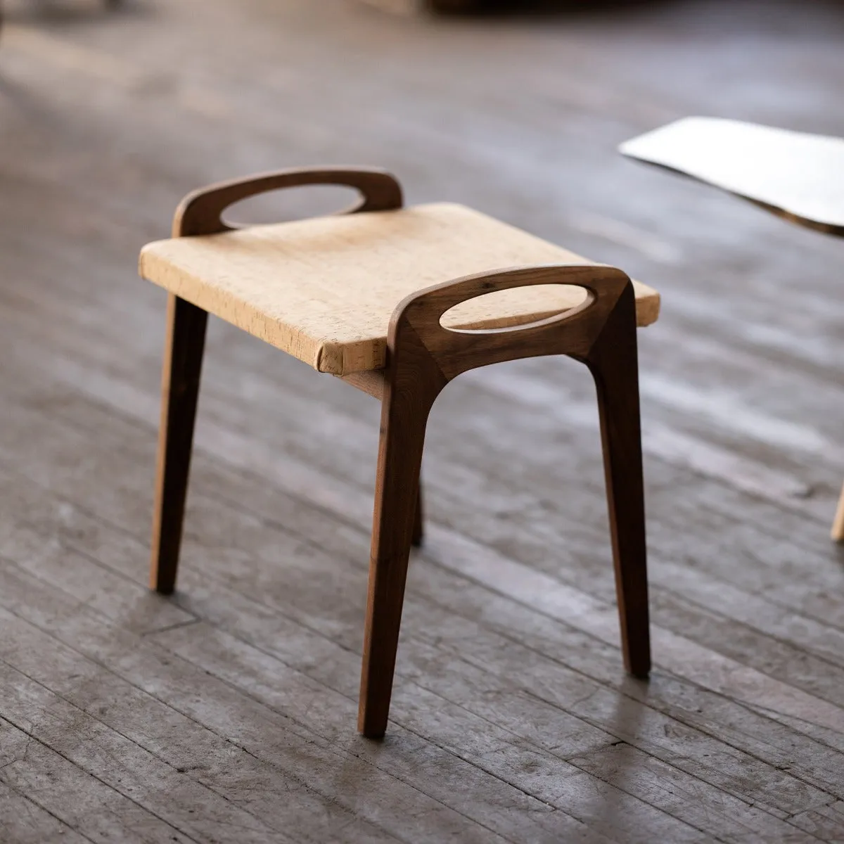 Wood and Cork Stool or Ottoman | Suber Stool