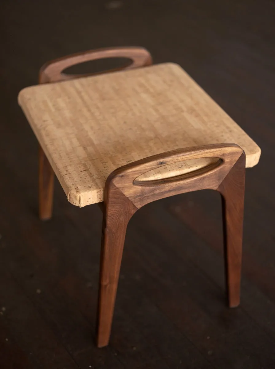 Wood and Cork Stool or Ottoman | Suber Stool