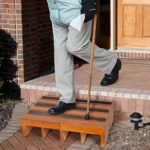 Wooden Step Stool, 6.5" One Step Stool, Non-Slip Outdoor Steps, Heavy Duty Wooden Platform Mobility Step, Half Steps for Seniors Adults with Bad Knee (6.5" Height)