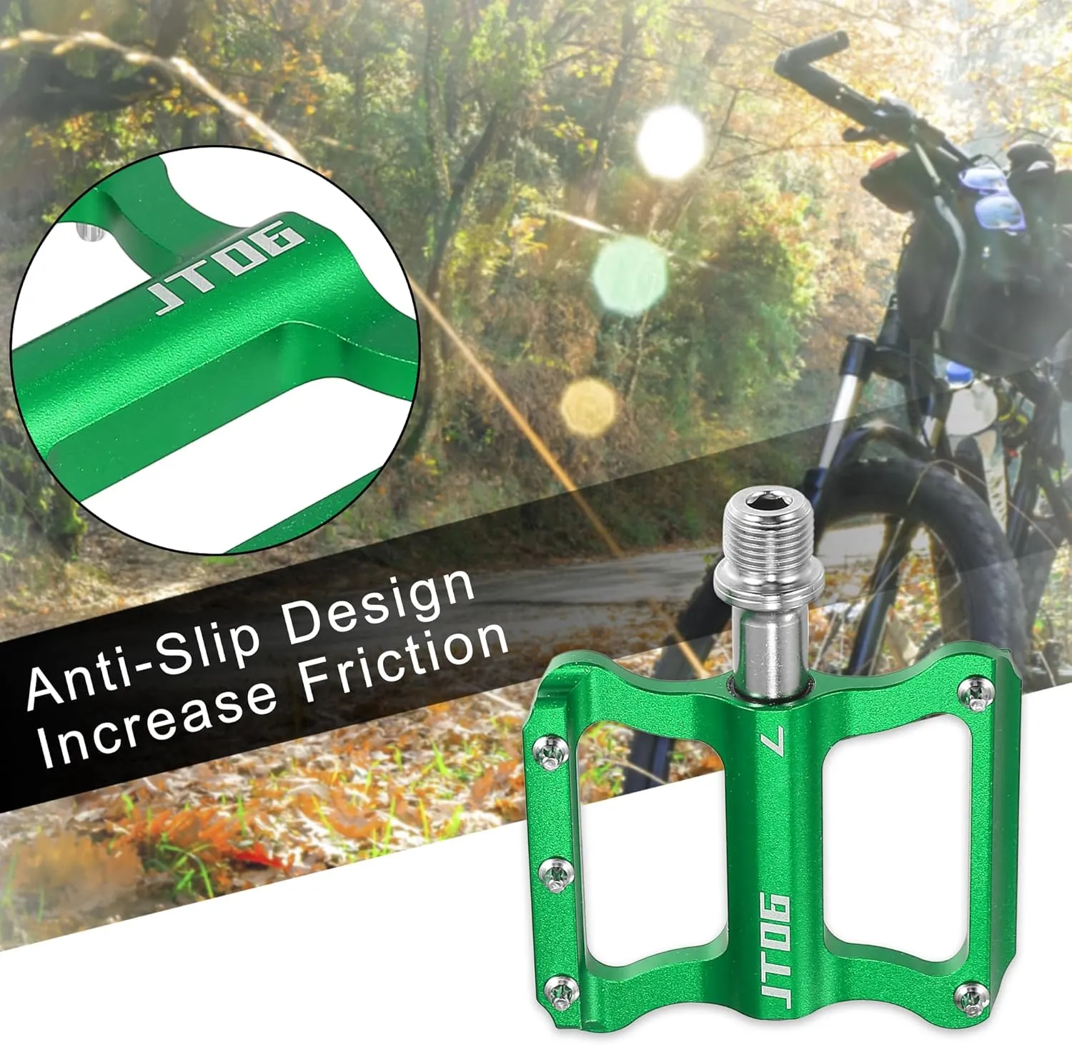 X AUTOHAUX 1 Pair Aluminum Alloy Rear Foot Peg Flat Pedal Footrests Universal Replacement Fit 9/16 Inch Axles BMX MTB Bike Bicycle