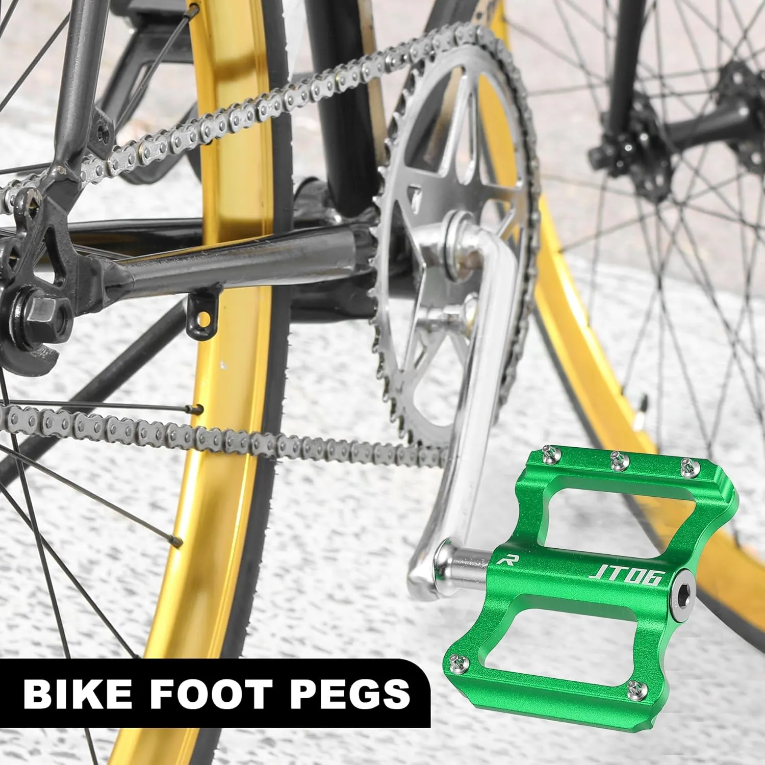 X AUTOHAUX 1 Pair Aluminum Alloy Rear Foot Peg Flat Pedal Footrests Universal Replacement Fit 9/16 Inch Axles BMX MTB Bike Bicycle