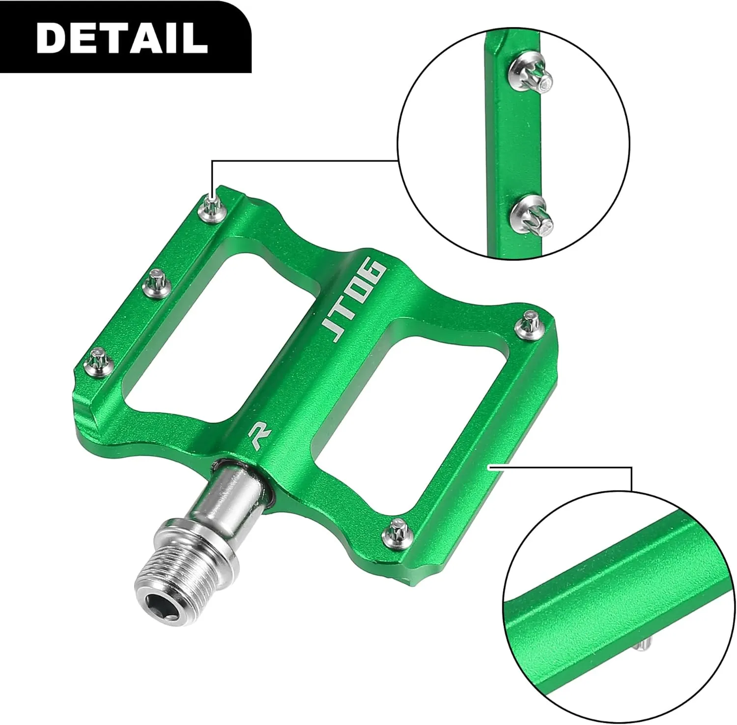 X AUTOHAUX 1 Pair Aluminum Alloy Rear Foot Peg Flat Pedal Footrests Universal Replacement Fit 9/16 Inch Axles BMX MTB Bike Bicycle