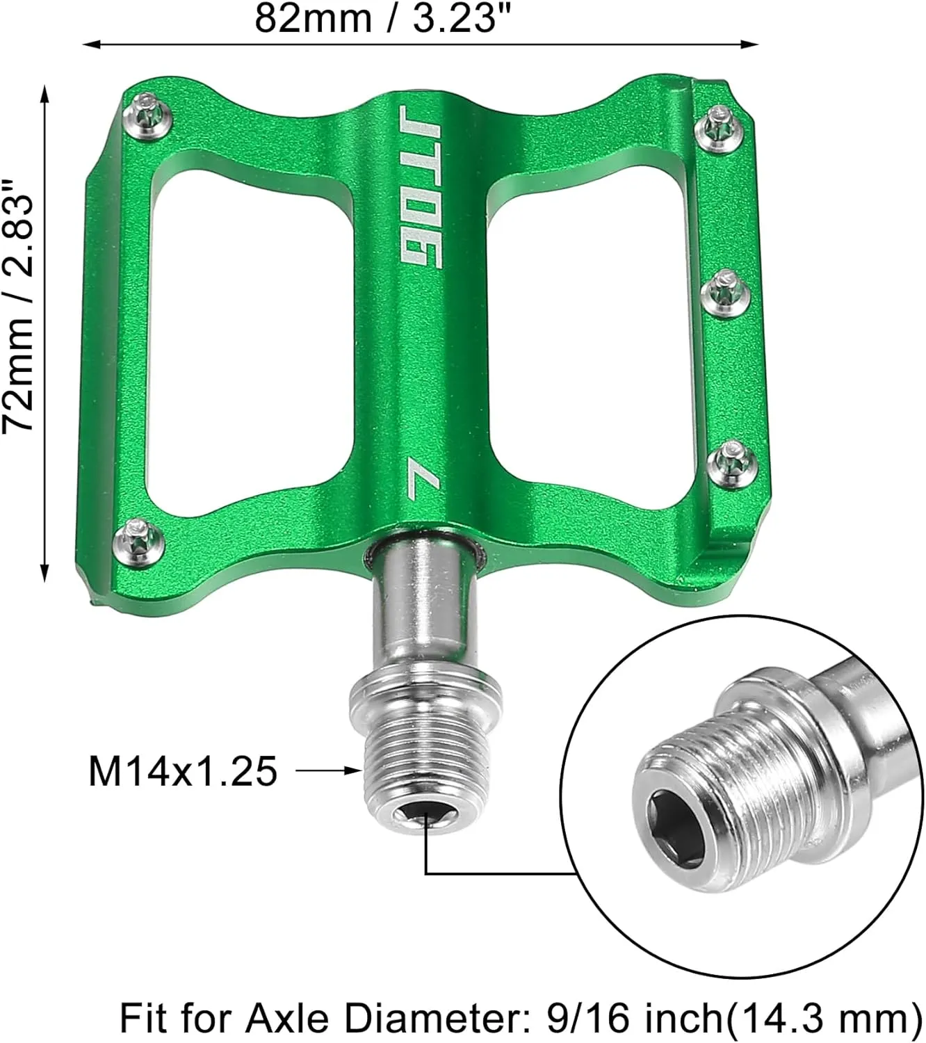 X AUTOHAUX 1 Pair Aluminum Alloy Rear Foot Peg Flat Pedal Footrests Universal Replacement Fit 9/16 Inch Axles BMX MTB Bike Bicycle