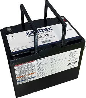 Xantrex Lithium Battery LiFePO4 (Group 27)- 105Ah 12v - Built in BMS, 6000 Deep Cycle Rechargeable Battery - Perfect for RV/Camper, Marine, Van, Solar and Off Grid Uses.