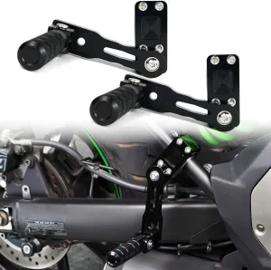 Xitomer Adjustable 22-28mm Black Aluminum Passenger Footpegs for Vulcan 650 / S 2015-2024 Cruiser Motorcycle