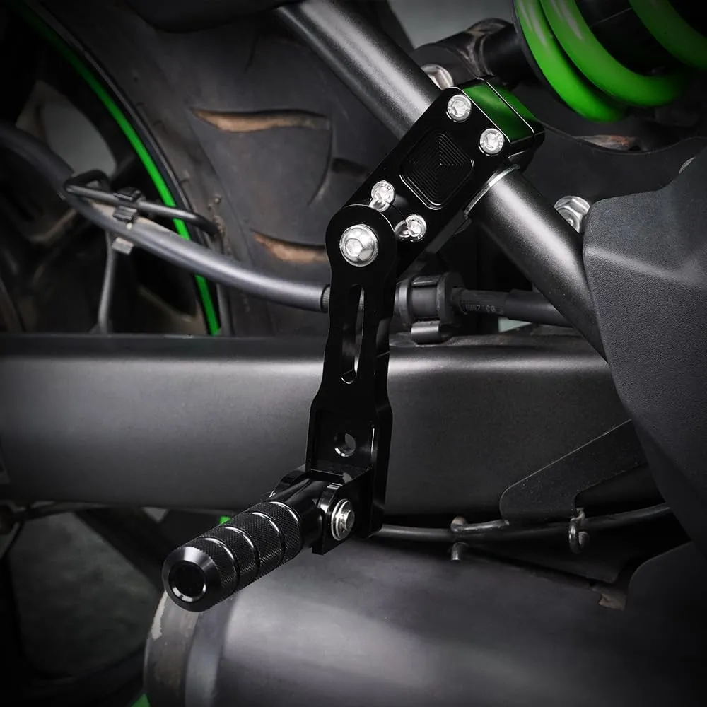Xitomer Adjustable 22-28mm Black Aluminum Passenger Footpegs for Vulcan 650 / S 2015-2024 Cruiser Motorcycle