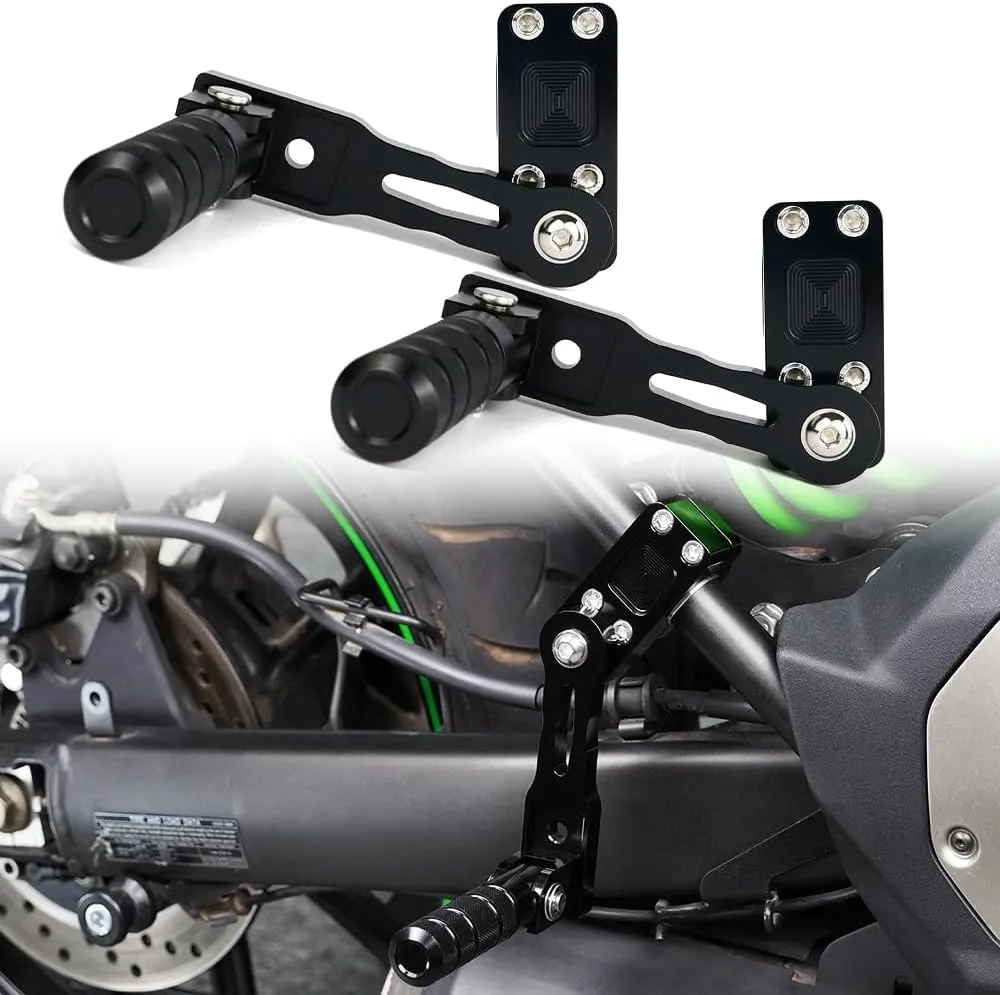 Xitomer Adjustable 22-28mm Black Aluminum Passenger Footpegs for Vulcan 650 / S 2015-2024 Cruiser Motorcycle