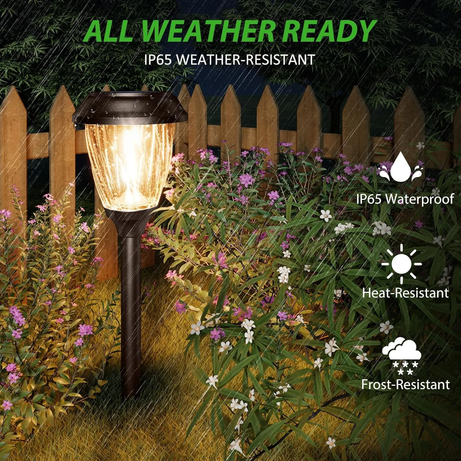 XMCOSY  Solar Lights Pathway Outdoor - 2 LED Modes 10/25 LM Solar Powered Yard Garden Lighting, Waterproof IP65 Glass Stainless Steel Landscape Lights for Driveway Walkway Sidewalk Decor (Warm White)